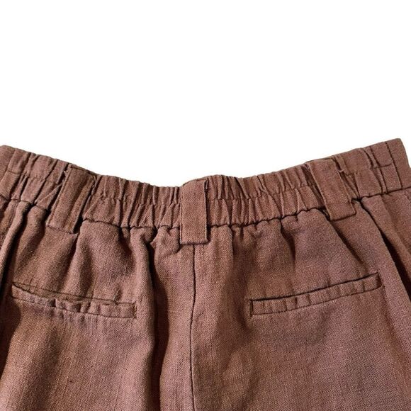 House of Harlow 1960 Chocolate Brown Linen Cargo Pants, Size 10 - Picture 6 of 13